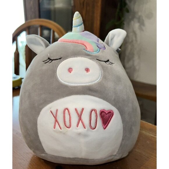 Kellytoy Squishmallow 8” Teresa Sleeping Grey Unicorn Stuffed Animal Plush - Picture 1 of 7